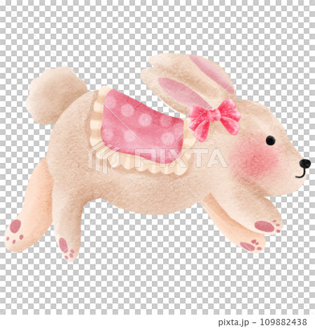 cartoon pink rabbit runningのイラスト素材 [109882438] - PIXTA