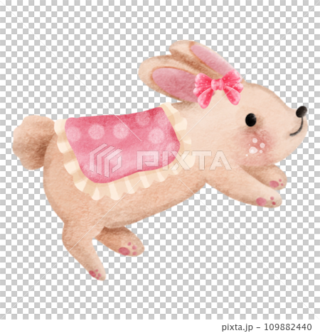 cartoon pink rabbit runningのイラスト素材 [109882440] - PIXTA