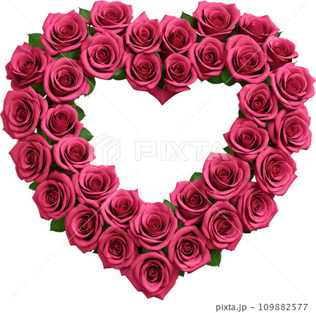 ハート型の薔薇のリース 109882577