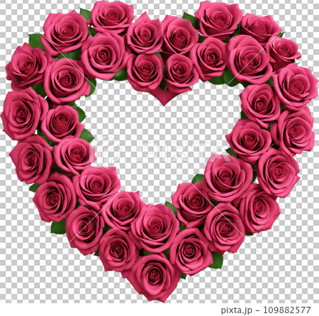 ハート型の薔薇のリース 109882577