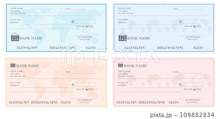 Collection of Blank bank checks or cheque book . Collection of Blank bank checks or cheque book . 109882834