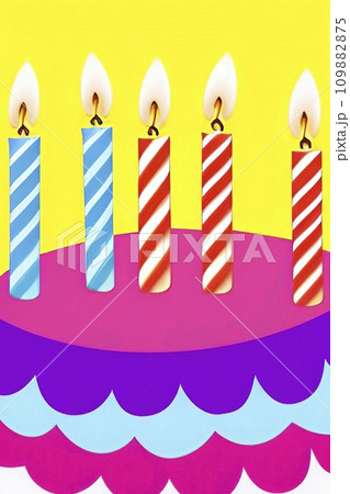 birthday cake and burning candles birthday cake and burning candles 109882875