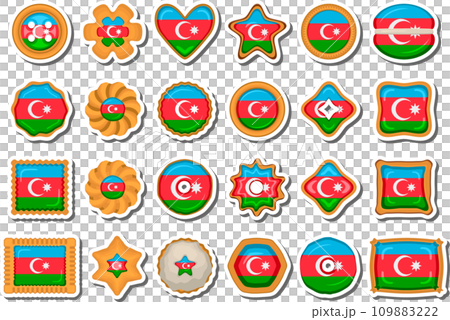 Homemade cookie with flag country Azerbaijan in tasty biscuit Homemade cookie with flag country Azerbaijan in tasty biscuit 109883222
