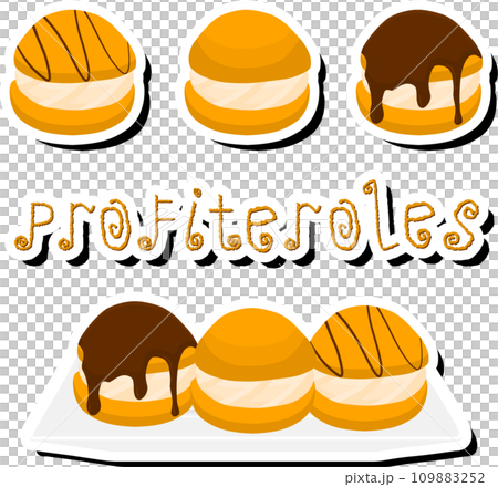Illustration on theme fresh sweet tasty profiteroles of consisting various ingredients 109883252