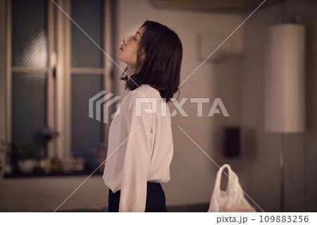 食材をテーブルに置くビジネスウーマン のナイトルーティーン 食材をテーブルに置くビジネスウーマン のナイトルーティーン 109883256