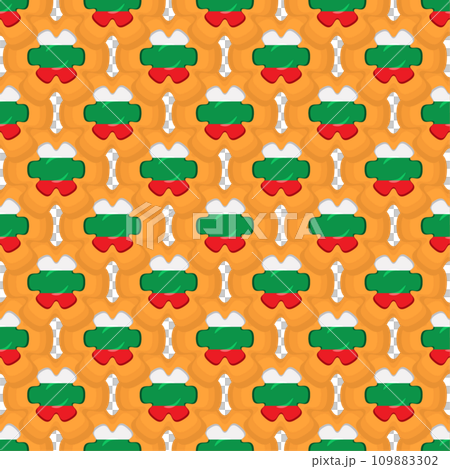 Pattern cookie with flag country Bulgaria in tasty biscuit 109883302