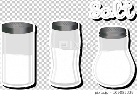 Illustration on theme big set different types ware filled salt for organic cooking 109883339