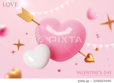 3D elegant Valentine Day card 109883440