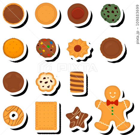 Illustration on theme fresh sweet tasty cookie of consisting various ingredients Illustration on theme fresh sweet tasty cookie of consisting various ingredients 109883699