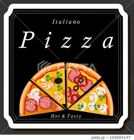 Illustration on theme big hot tasty pizza to pizzeria menu 109884147