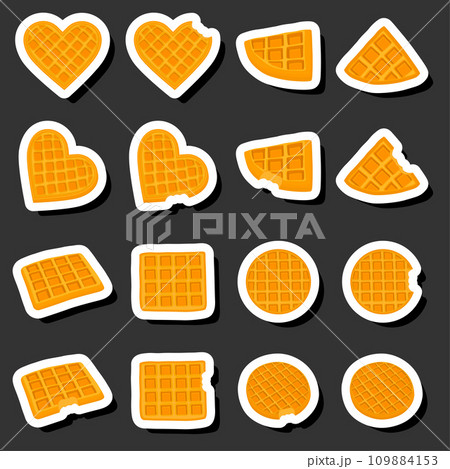 Illustration on theme big kit different types biscuit waffle with cell, dessert cookie Illustration on theme big kit different types biscuit waffle with cell, dessert cookie 109884153