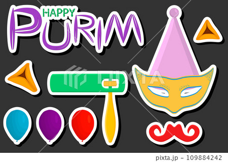 Beautiful illustration on theme of celebrating annual holiday Purim 109884242