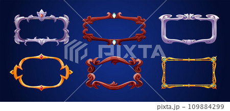 Fantasy game ui frame for avatar or menu banner. 109884299
