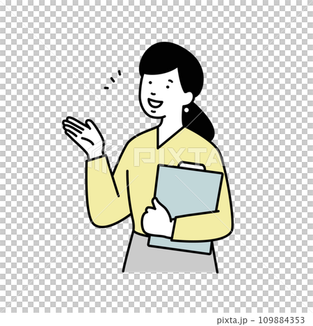 A female businessperson giving guidance with a smile 109884353