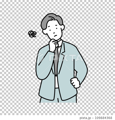 Illustration material of a male business person thinking Illustration material of a male business person thinking 109884368