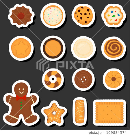 Illustration on theme fresh sweet tasty cookie of consisting various ingredients Illustration on theme fresh sweet tasty cookie of consisting various ingredients 109884574