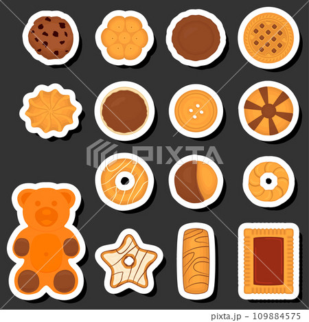 Illustration on theme fresh sweet tasty cookie of consisting various ingredients Illustration on theme fresh sweet tasty cookie of consisting various ingredients 109884575