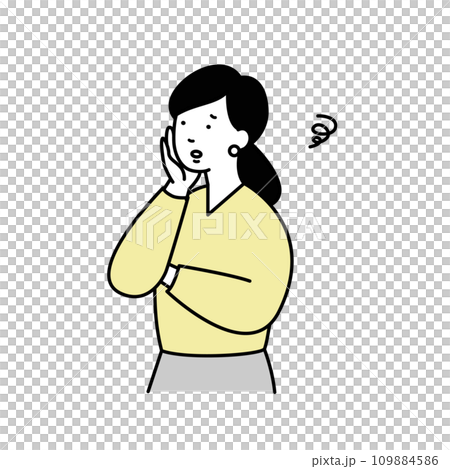 Illustration material of a female business person thinking Illustration material of a female business person thinking 109884586