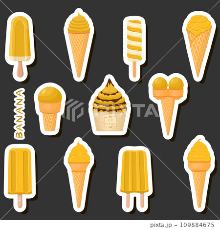 Big colorful set different types natural dessert ice cream of consisting various ingredients 109884675