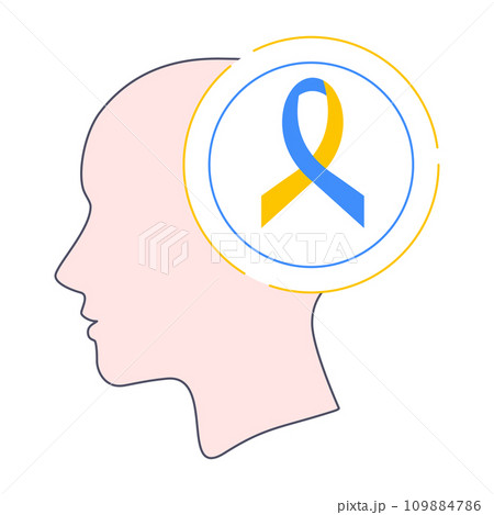 Down syndrome awareness ribbon icon 109884786