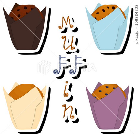 Illustration on theme big set fresh homemade muffin for morning breakfast 109884838
