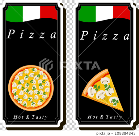 Illustration on theme big hot tasty pizza to pizzeria menu 109884845