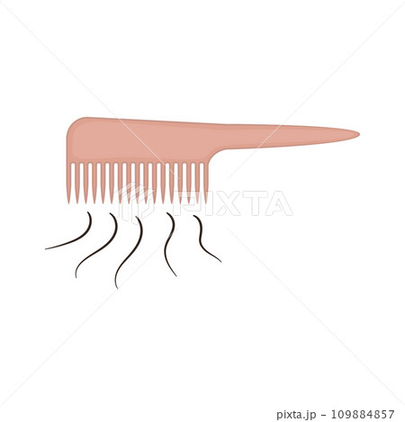 Hair brush with fell out strands showing hair loss Hair brush with fell out strands showing hair loss 109884857