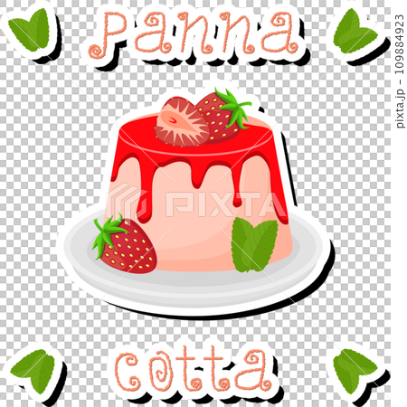 Illustration on theme fresh fruit tasty jelly panna cotta of various ingredients Illustration on theme fresh fruit tasty jelly panna cotta of various ingredients 109884923
