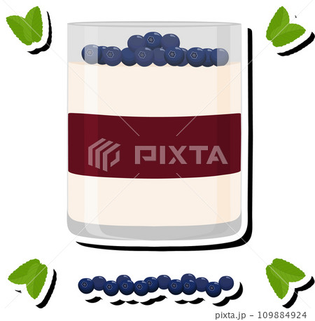 Illustration on theme fresh fruit tasty jelly panna cotta of various ingredients Illustration on theme fresh fruit tasty jelly panna cotta of various ingredients 109884924