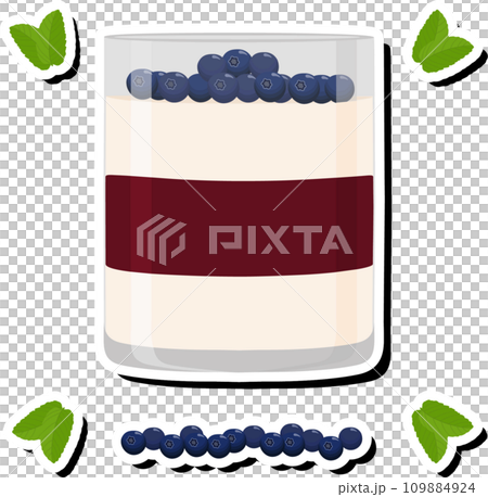 Illustration on theme fresh fruit tasty jelly panna cotta of various ingredients Illustration on theme fresh fruit tasty jelly panna cotta of various ingredients 109884924