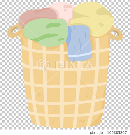 Laundry Basket with Clothes 109885207