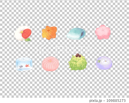 Colorful Japanese sweets 109885273
