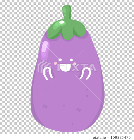 Cute Eggplant Vegetable Cartoon Character 109885470