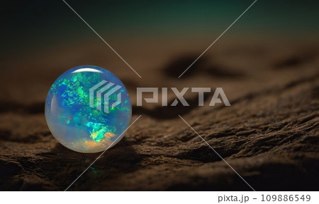 Natural noble opal on a brown background 109886549