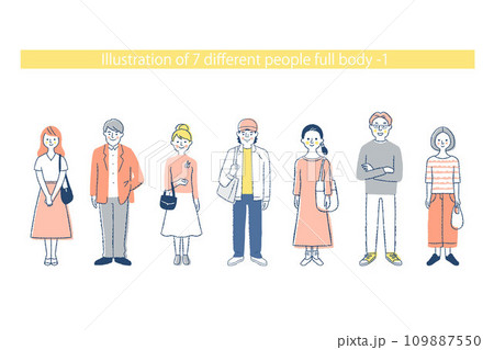 さまざまな男女7人 全身 f+fo-mix1 さまざまな男女7人 全身 f+fo-mix1 109887550