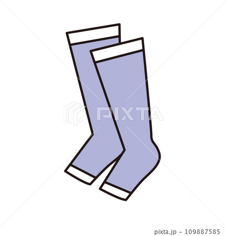 シンプルな着圧ソックス1足のイラスト シンプルな着圧ソックス1足のイラスト 109887585