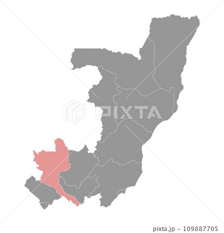 Niari department map, administrative division of Republic of the Congo. Vector illustration. 109887705