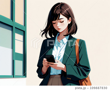 スマホを操作する女性 109887830