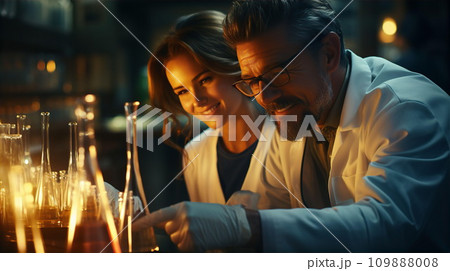 AI-generated content. Doctor scientists in coats in chemical laboratory portrait 109888008