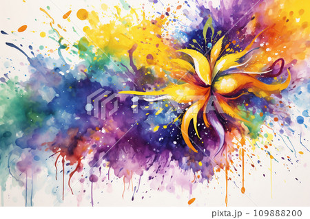 Festive watercolor explosion splash,ai generated 109888200