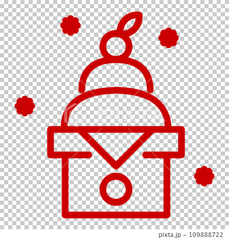 シンプルな鏡餅のイラスト 109888722