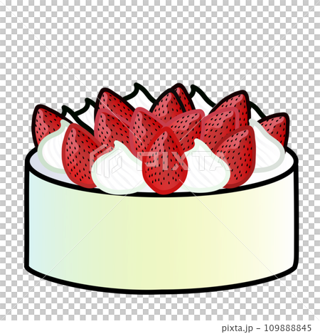 Illustration of strawberry whole cake 109888845