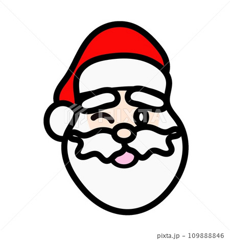 サンタの顔のイラスト サンタの顔のイラスト 109888846