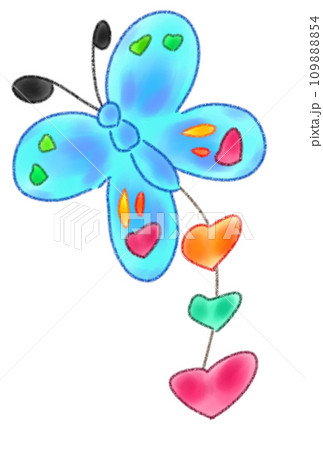 ハート柄がかわいい蝶々のイラスト素材 [109888854] - PIXTA