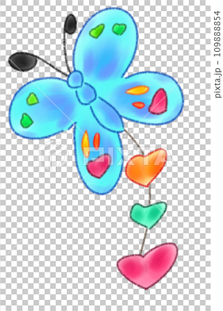 ハート柄がかわいい蝶々のイラスト素材 [109888854] - PIXTA