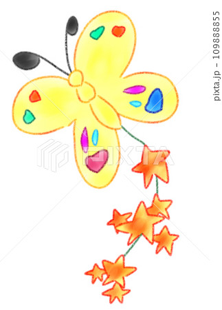 ハート柄がかわいい蝶々のイラスト素材 [109888855] - PIXTA