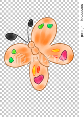 ハート柄がかわいい蝶々のイラスト素材 [109888860] - PIXTA