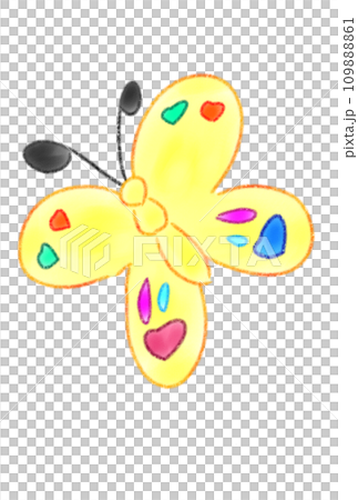ハート柄がかわいい蝶々のイラスト素材 [109888861] - PIXTA