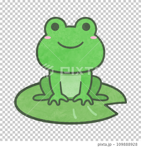 蓮の葉の上に座るカエル 蓮の葉の上に座るカエル 109888928