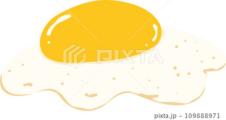 Cute Fried Egg with York illustration Cute Fried Egg with York illustration 109888971
